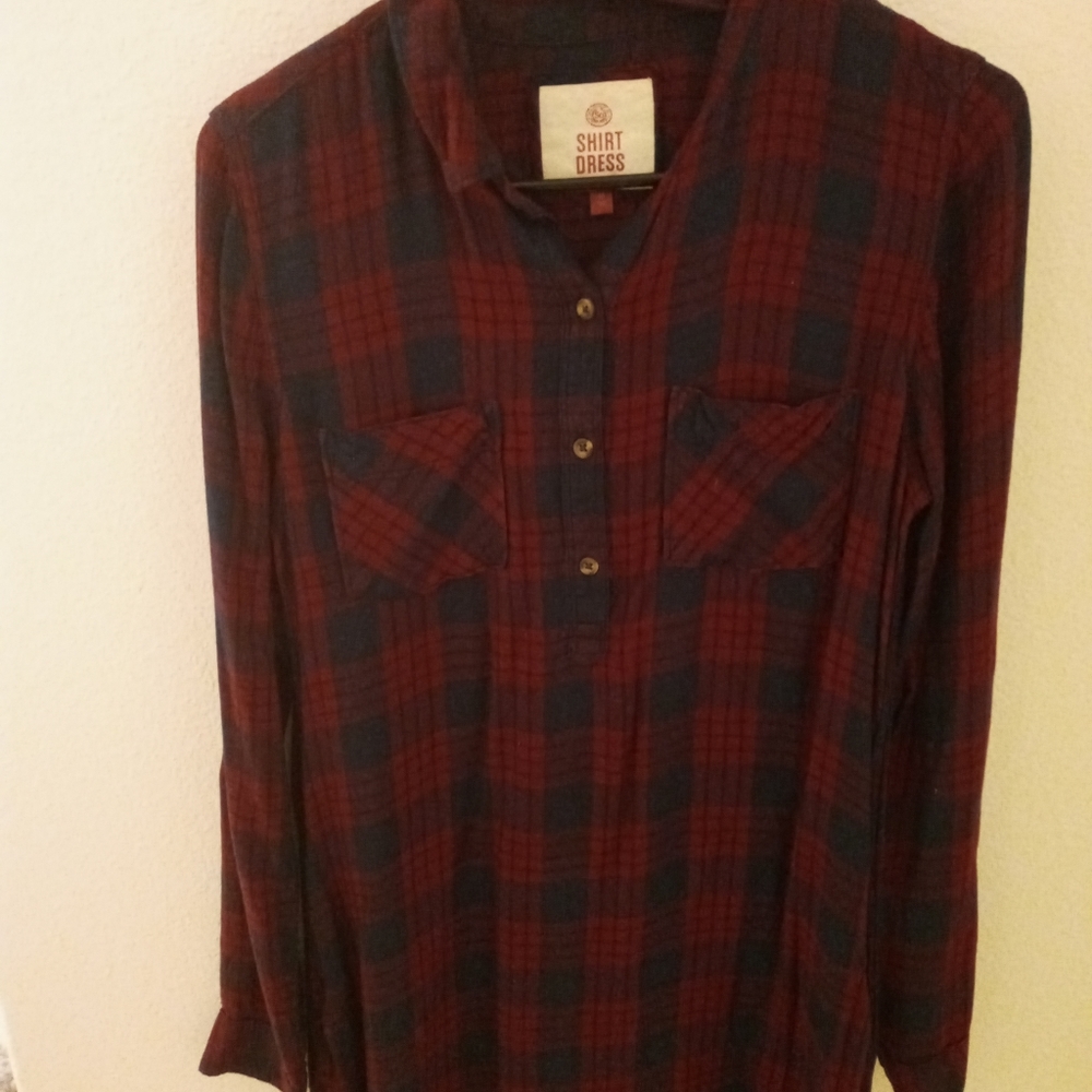 Knee length flannel dress
